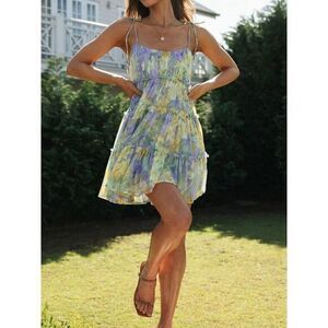 Commense Multi Floral Short Y2K Layered‎ Cami Dress Size XL